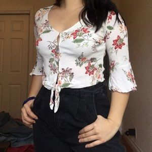 floral tie top